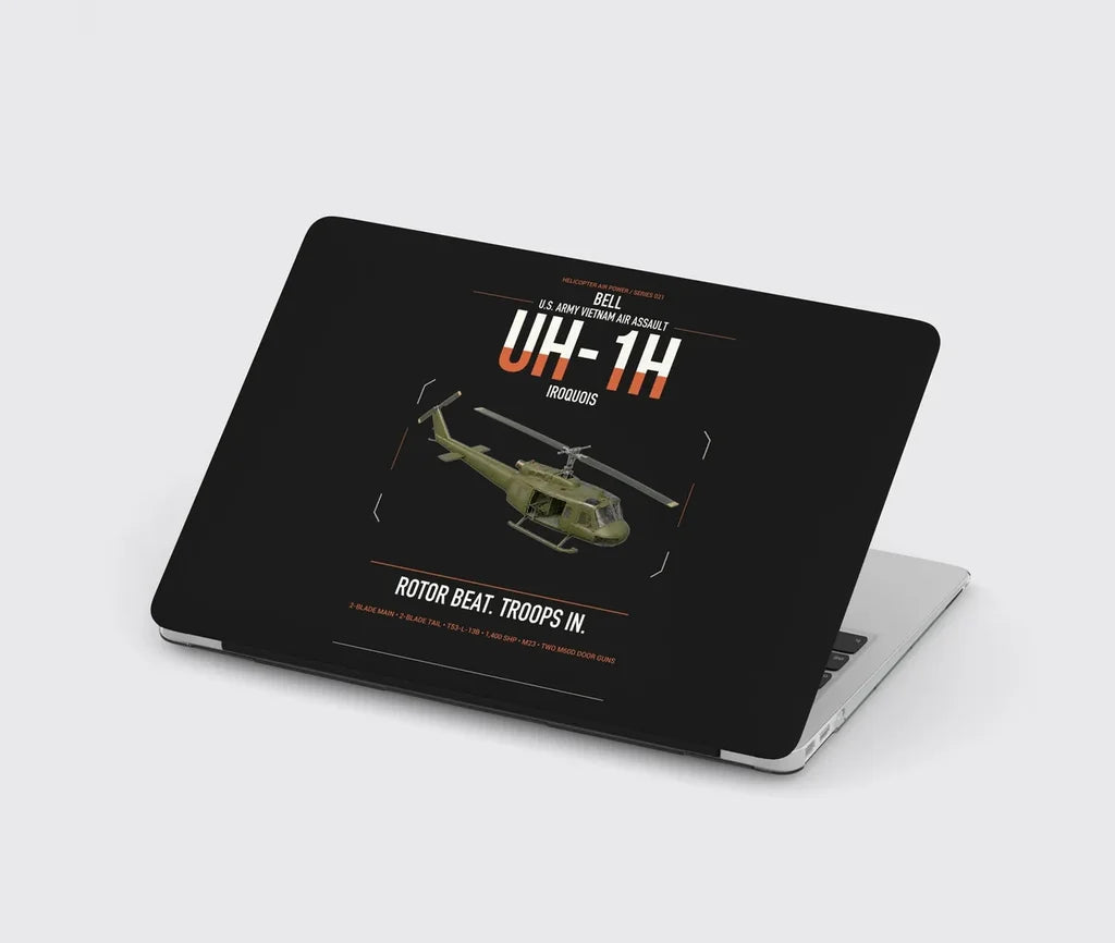Bell UH-1H Iroquois design on black MacBook case