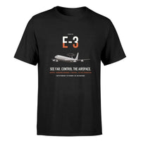 Thumbnail for E-3 Sentry AWACS design on black double-side t-shirt, single-side print