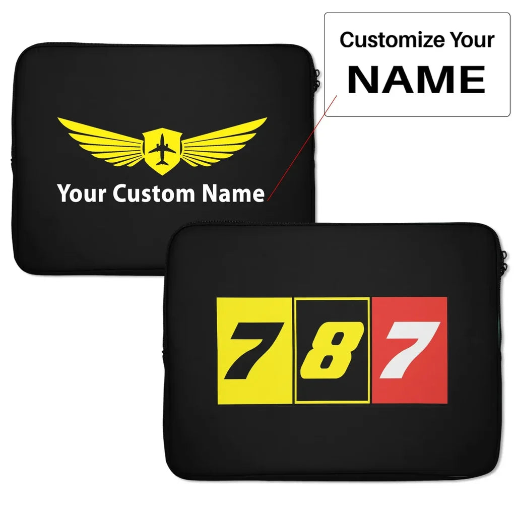 Flat Colourful 787 Laptop & aviation design on laptop & tablet case for laptop or tablet.
