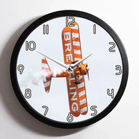 Thumbnail for Breitling Show aviation design on premium wood and metal wall clock.