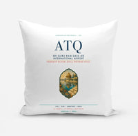 Thumbnail for Sri Guru Ram Dass Jee International Airport Amritsar (ATQ) design on white pillow