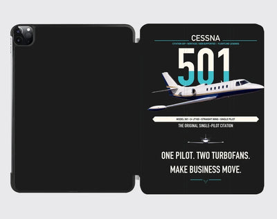 Cessna 501 Citation I SP design on black ipad tablet case