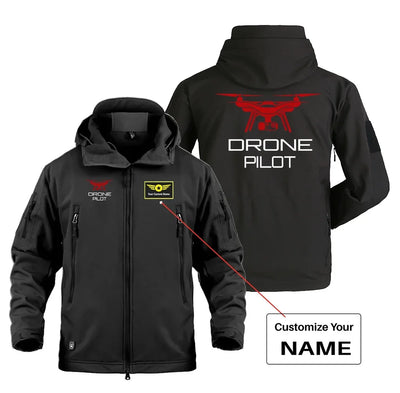 Drone Pilot Military Jackets (Customizable) aviation design printed on heavy cotton shell with field-style pockets military jacket.