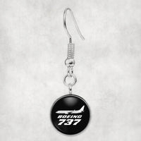 Thumbnail for Side view of The Boeing 737 aviation earrings in hypoallergenic alloy, polished finish.