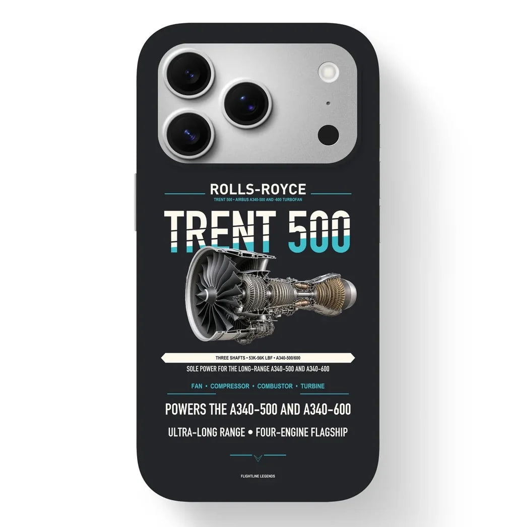 TRENT 500 Case design on black iphone case