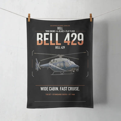 Bell 429 design on black towel