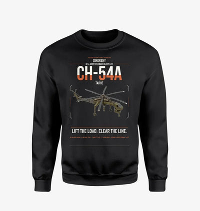 Sikorsky CH-54A Tarhe design on black sweatshirt