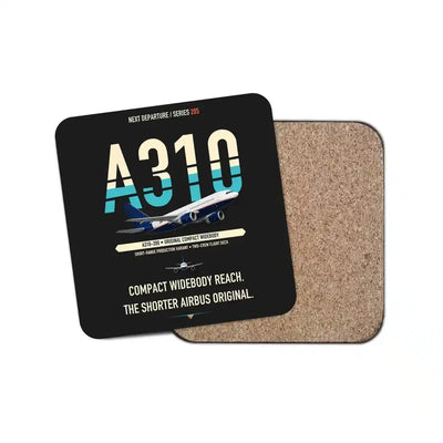 Airbus A310-200 design on black 1 piece coaster