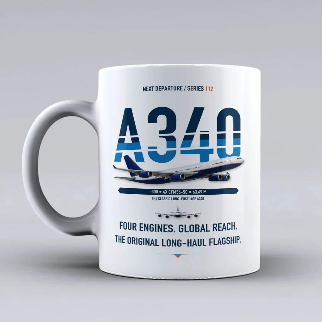 A340-300 Mug design on white airbus