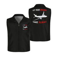 Thumbnail for Let Your Dreams Take Flight Thin Style aviation design printed on lightweight shell with sleeveless design thin vest.