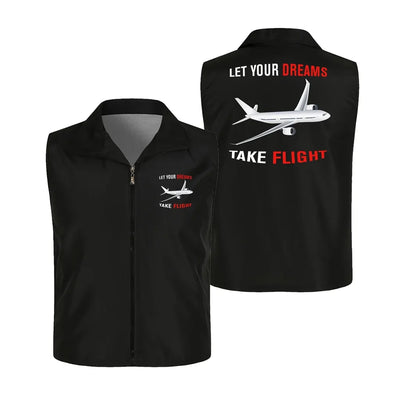 Let Your Dreams Take Flight Thin Style aviation design printed on lightweight shell with sleeveless design thin vest.