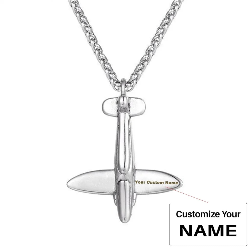 Customisable Small Airplane Necklace