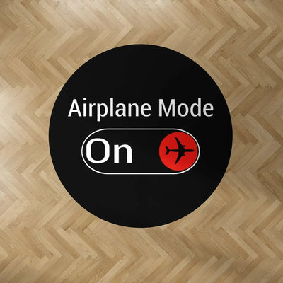 Airplane Mode On Carpet & Floor Mats (Round) aviation design on durable carpet pile with non-slip backing round carpet floor.