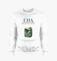Thumbnail for Chattanooga Airport (CHA) design on white sweatshirt