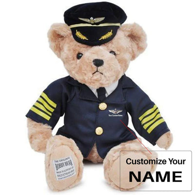 Custom Name (US Air Force & Star) Captain Pilot & Cabin Crew Teddy Bear & Dolls aviation pilot essential in premium aviation.