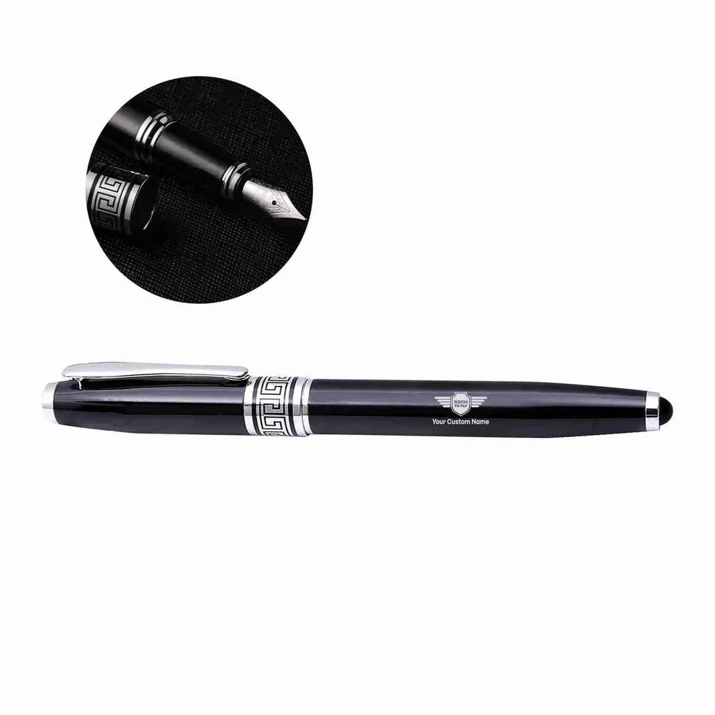 Custom Name (Badge 5) rollerball pen - black