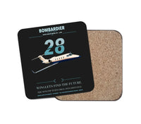 Thumbnail for Bombardier Learjet 28 design on black 1 piece coaster