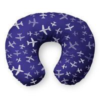 Thumbnail for Different Sizes Seamless Airplanes Travel & Boppy aviation design on memory foam with soft cover travel pillow.