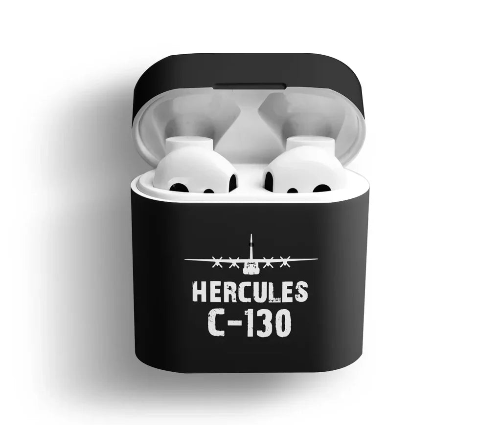 Military Transport Airplane C 130 AirPods plastic case - Black