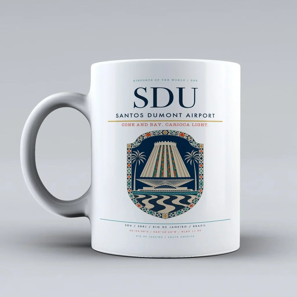 Dumont Airport SDU Mug design on white santos