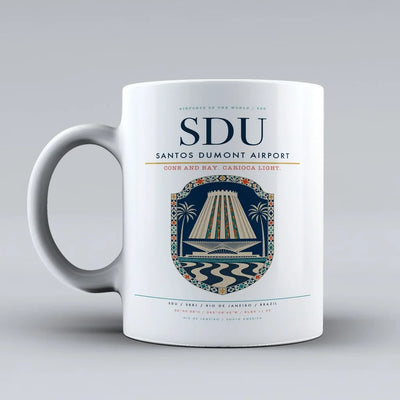 Dumont Airport SDU Mug design on white santos
