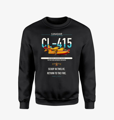 Canadair CL-415 design on black sweatshirt