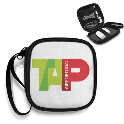 TAP Portugal Airlines Portable aviation design portable headphone bag, padded polyester construction.