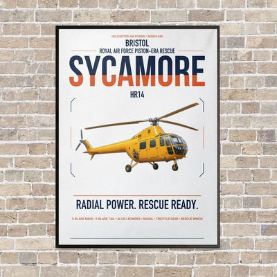 Bristol Sycamore HR14 vertical canvas print - framed - white background