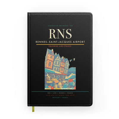 Rennes–Saint-Jacques Airport (RNS) design on black notebook