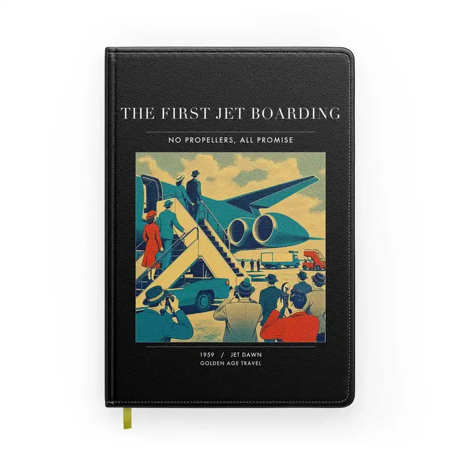 VINTAGE G4228 - The First Jet Boarding - Designed Notebooks design on black