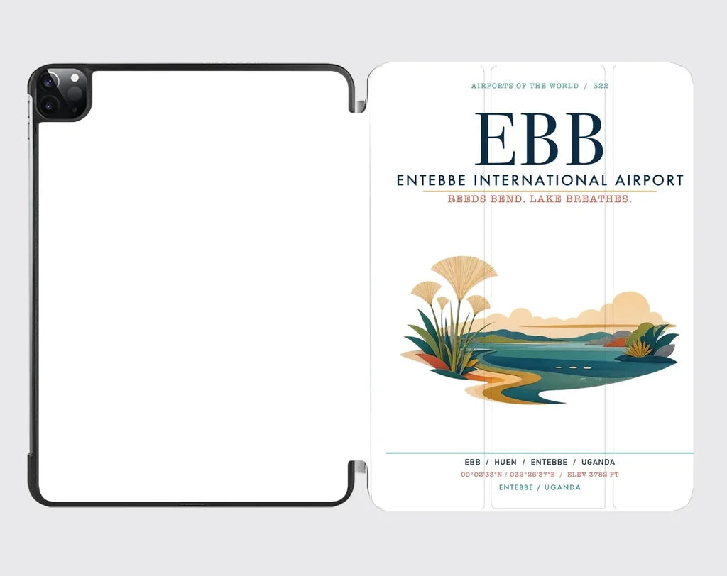 Entebbe International Airport (EBB) design on white ipad tablet case
