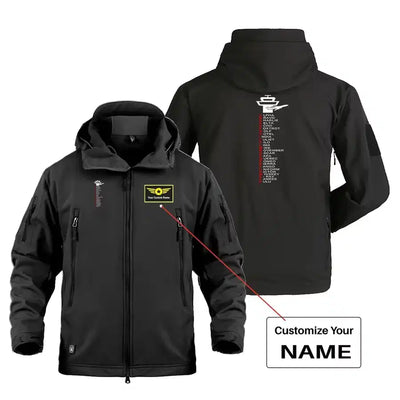 Aviation Alphabet Military Jackets (Customizable) aviation design printed on heavy cotton shell with field-style pockets mili.