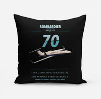 Thumbnail for Bombardier Learjet 70 design on black pillow