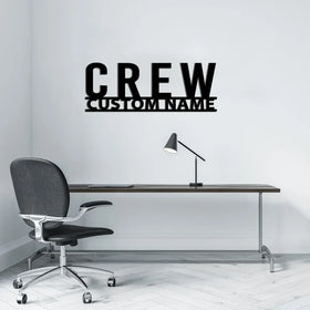 CREW & Text Wall Metal Signs