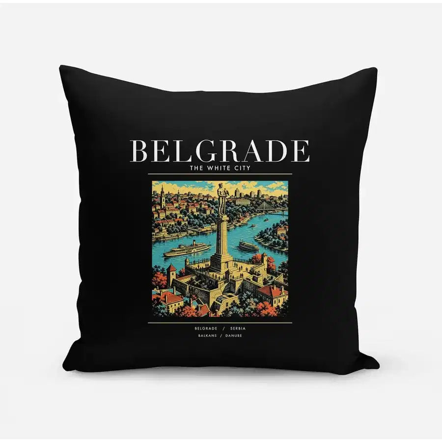 BELGRADE - Poster - Pillow - Black