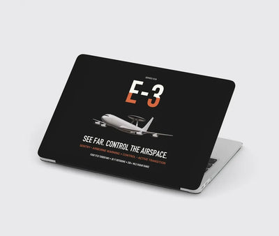 E-3 Sentry AWACS design on black MacBook case