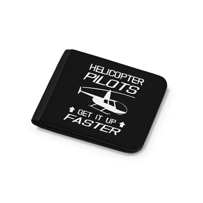 Helicopter Pilots Get It Up Faster aviation print wallet, leather.