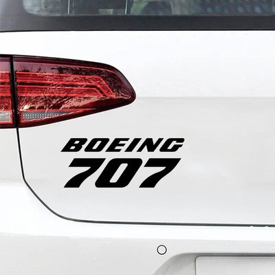 Boeing 707 & Text Car aviation design car sticker in weather-resistant vinyl.