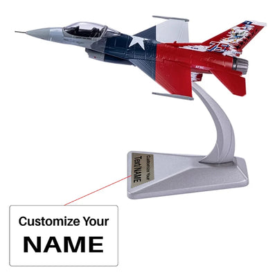 Side view of 1/100 Scale U.S. Pacific Squadron F-16 F16 Fighter Airplane Model aviation military aircraft model in diecast me.