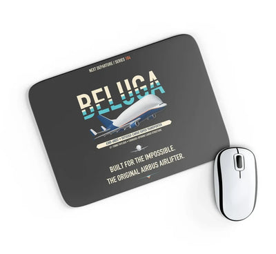 Airbus A300-600ST BelugaST design on black rectangle mouse pad
