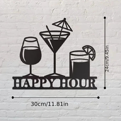 Happy Hour Metal Sign Wall Sculpture 30x24CM aviation design on premium decorative material hanging wall decoration.