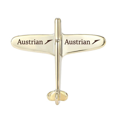 Austrian Airlines Airplane Shape aviation-themed airplane-shape brooch, polished alloy.