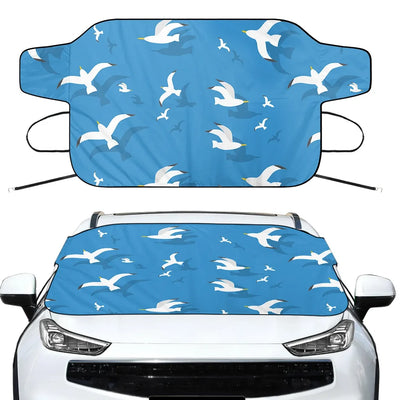 Seamless Seagulls Car aviation design on car windshield cover.