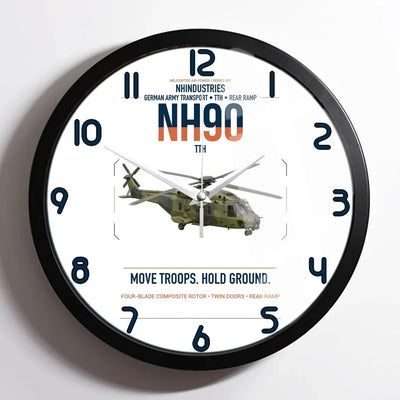 NHIndustries NH90 TTH design on white framed wall clock