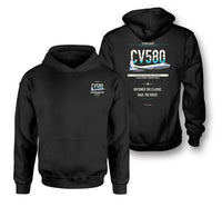 Thumbnail for Convair 580 design on black hoodie