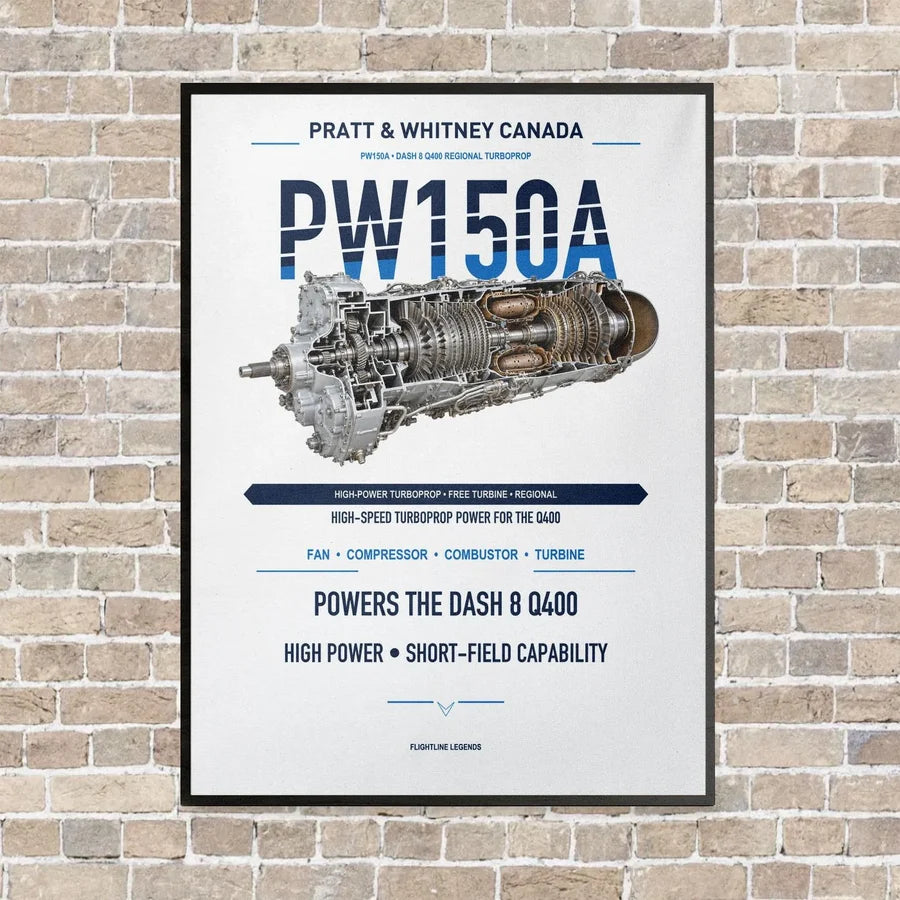 PW150A vertical canvas print - framed - white background