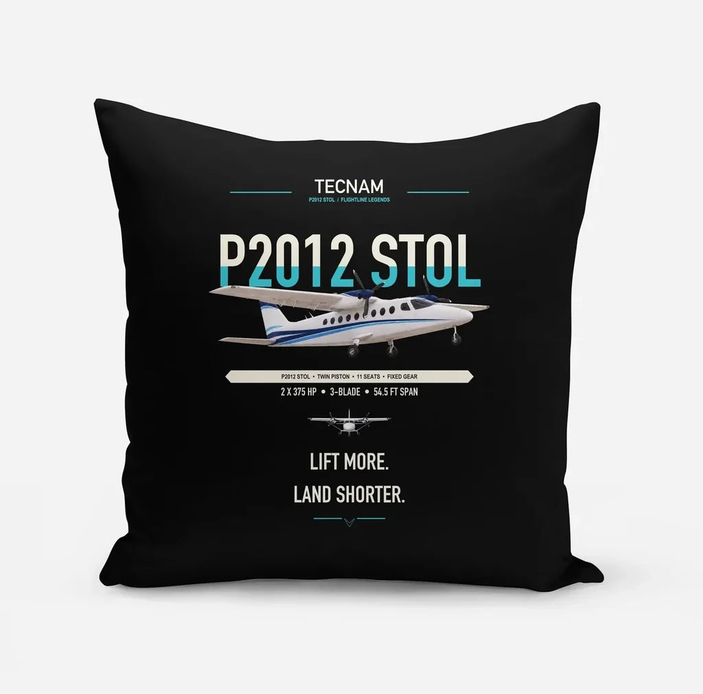 Tecnam P2012 STOL design on black pillow
