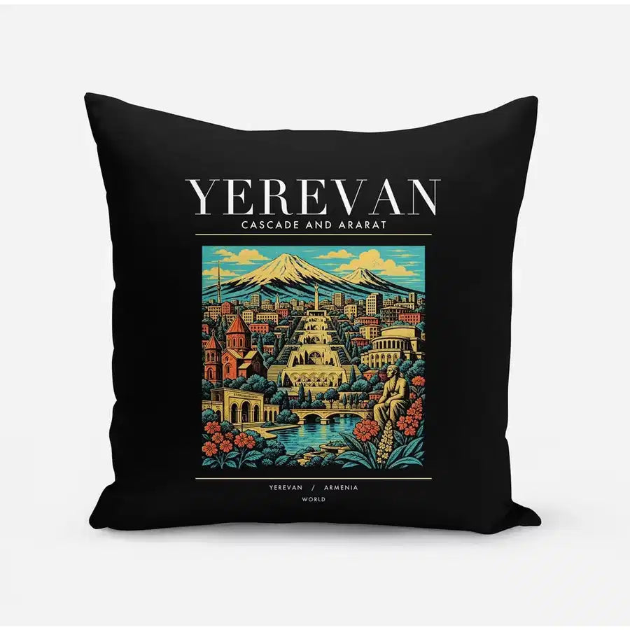 YEREVAN - Poster - Pillow - Black