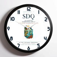 Thumbnail for Las Americas International Airport (SDQ) design on white framed wall clock