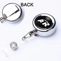 Thumbnail for ATR & Text aviation design on durable plastic with metal clip retractable ID card badge.